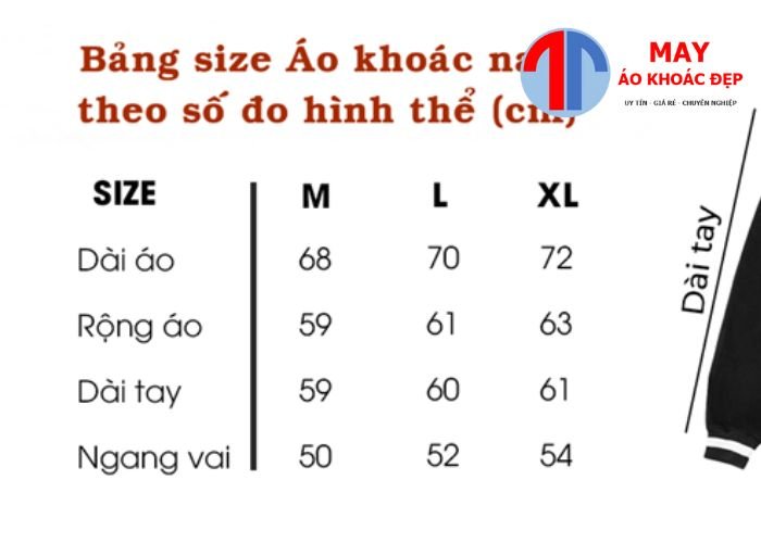cách chọn size áo khoác đồng phục