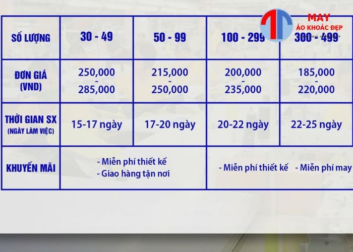 đặt may áo khoác đồng phục online
