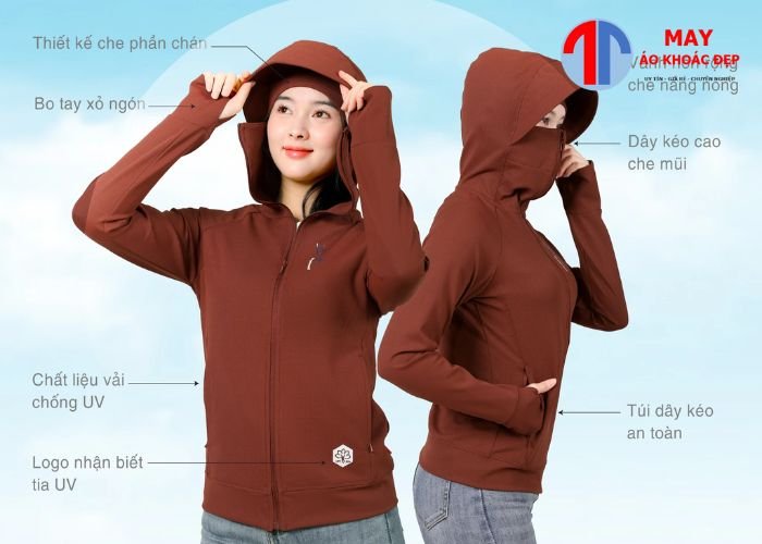 may áo khoác đồng phục chống nắng