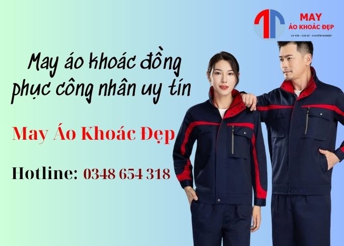 may áo khoác đồng phục cho công nhân