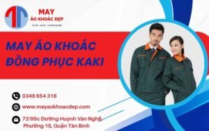 may áo khoác đồng phục kaki