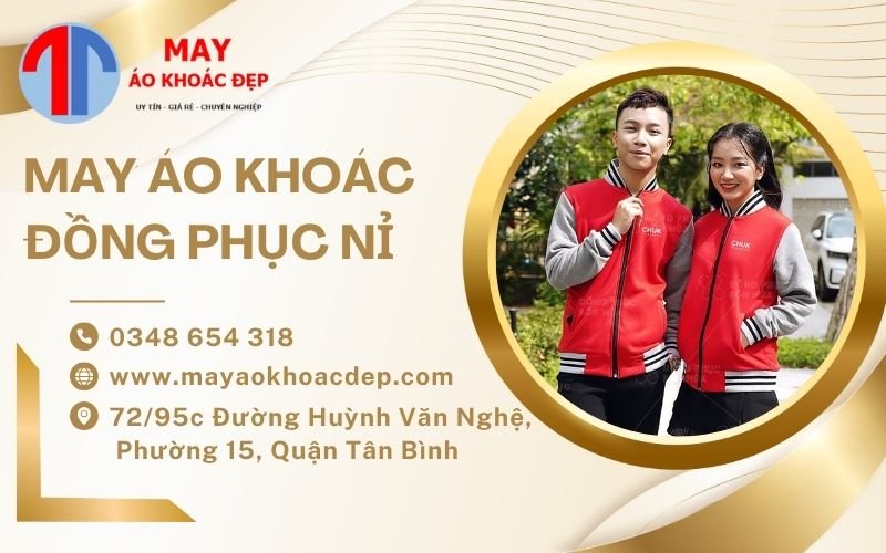 may áo khoác đồng phục nỉ