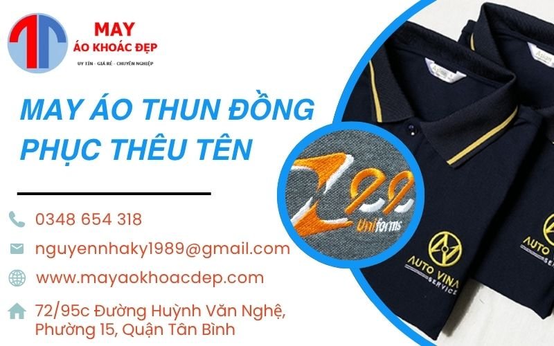 may áo thun đồng phục thêu tên