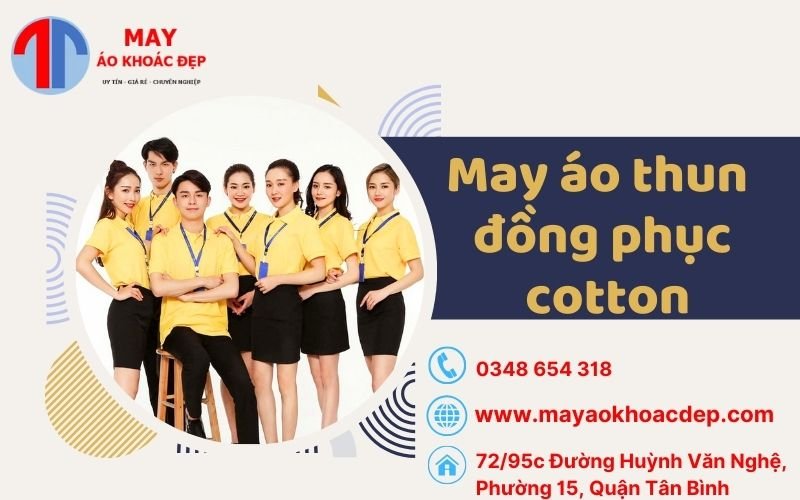 may áo thun đồng phục cotton