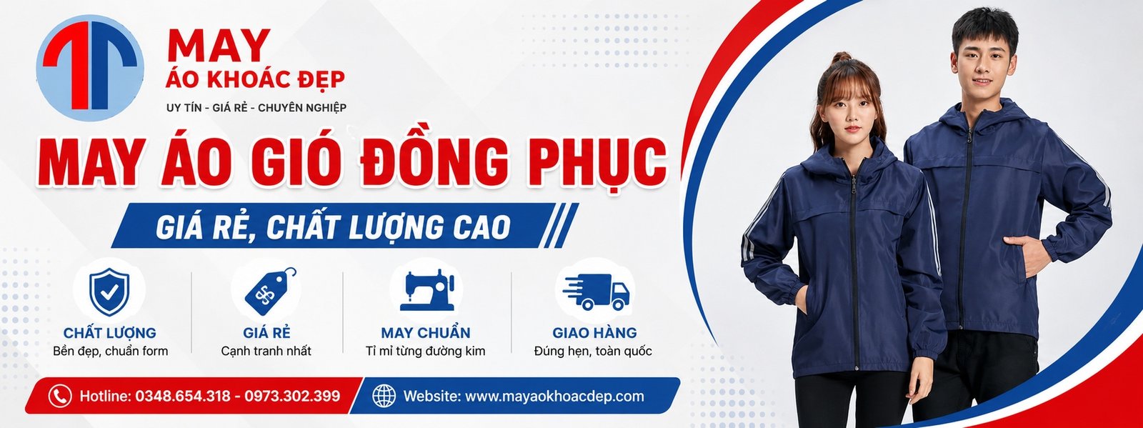 Banner may áo gió đồng phục