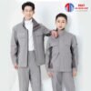 Đồng phục bảo hộ lao động màu xám ghi phối xám đậm