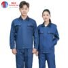 Đồng phục bảo hộ lao động màu xanh dương đậm phối xanh navy