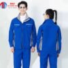 Đồng phục bảo hộ lao động màu xanh dương phối xám ghi