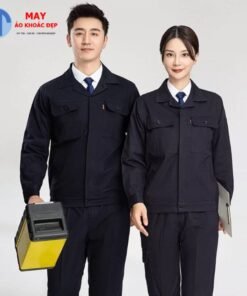Đồng phục bảo hộ lao động màu xanh navy đậm