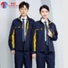 Đồng phục bảo hộ lao động màu xanh navy phối vàng